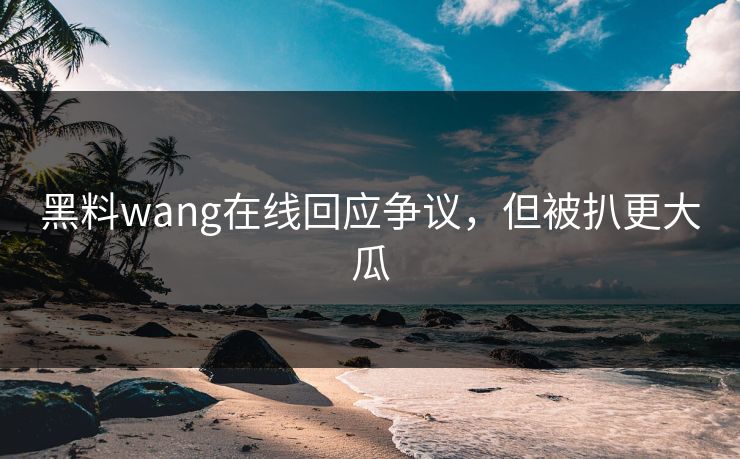 黑料wang在线回应争议，但被扒更大瓜