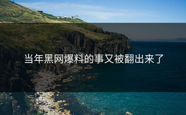 当年黑网爆料的事又被翻出来了