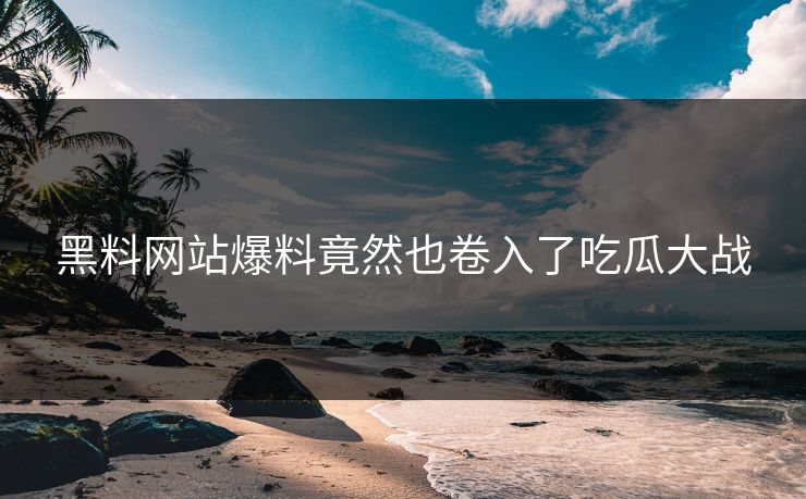 黑料网站爆料竟然也卷入了吃瓜大战
