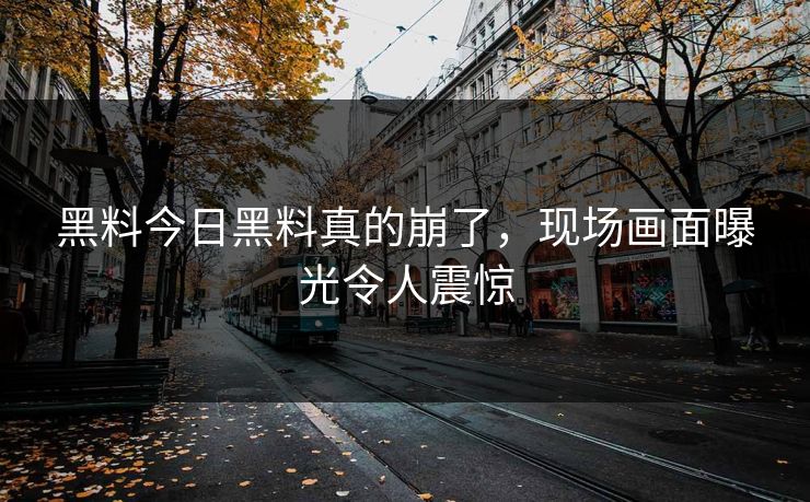 黑料今日黑料真的崩了，现场画面曝光令人震惊