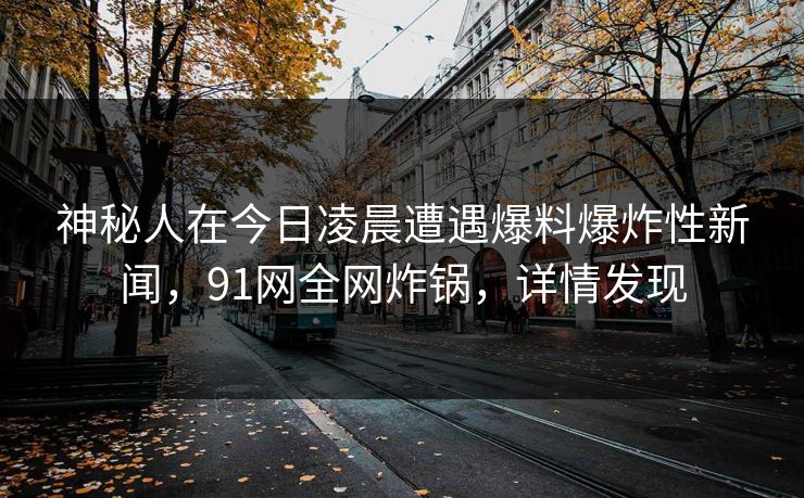 神秘人在今日凌晨遭遇爆料爆炸性新闻，91网全网炸锅，详情发现